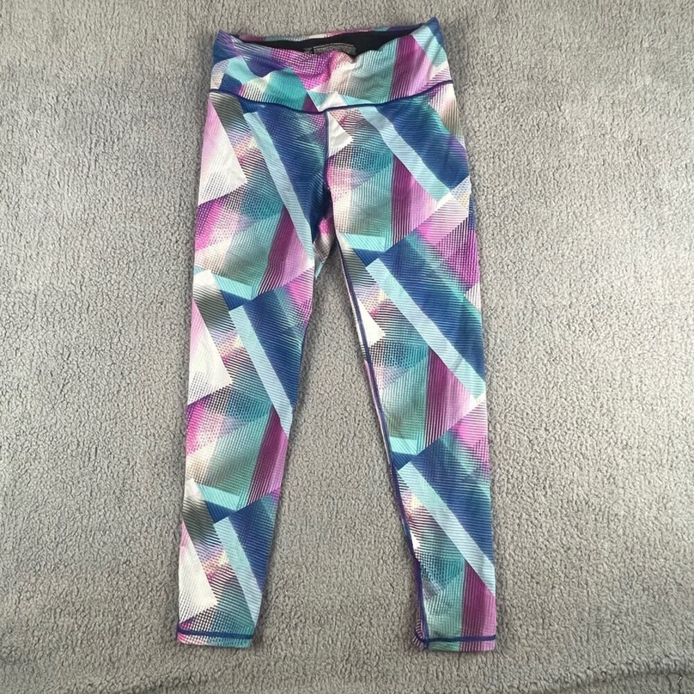 Victoria's Secret VSX Sport Women's Large Blue Pink Geometric Athletic Leggings